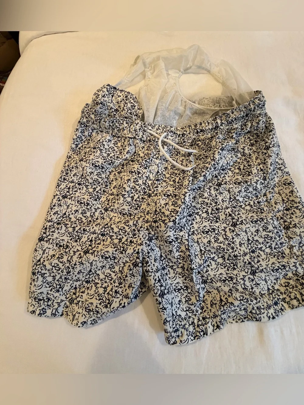 Selected Homme Heritage White and Navy Floral Swim Trunks